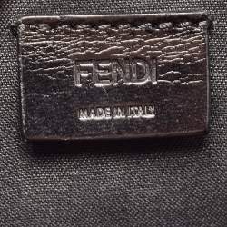 Fendi Tobacco/Black Zucca Embossed Leather Zip Pouch