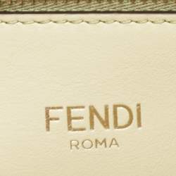 Fendi Beige Leather Medium Peekaboo ISeeU Top Handle Bag