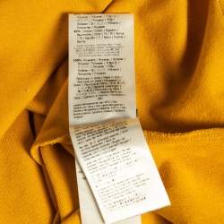 مملوكة مسبقًا Fendi Yellow Mesh Trim Jersey V-Neck Half Sleeve T-Shirt S