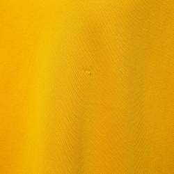 مملوكة مسبقًا Fendi Yellow Mesh Trim Jersey V-Neck Half Sleeve T-Shirt S