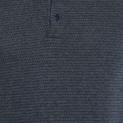 Pre Owned Fendi Blue FF Monogram Patterned Cotton Knit Polo T-Shirt M