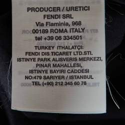 Pre Owned Fendi Navy Blue Colorblock Pattern Cotton Buttoned Up Shirt M