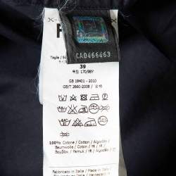Pre Owned Fendi Navy Blue Colorblock Pattern Cotton Buttoned Up Shirt M