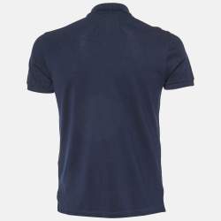 Pre Owned تي شيرت فندي قطن بيكيه أزرق كحلي رقبة بولو مقاس صغير