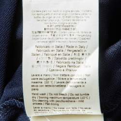 Pre Owned تي شيرت فندي قطن بيكيه أزرق كحلي رقبة بولو مقاس صغير