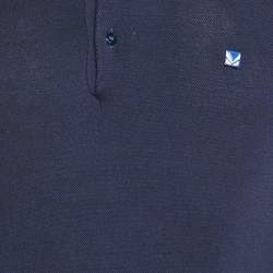 Pre Owned تي شيرت فندي قطن بيكيه أزرق كحلي رقبة بولو مقاس صغير