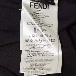 Pre Owned Fendi Black Monster Embroidered Cotton Jersey T-Shirt XL