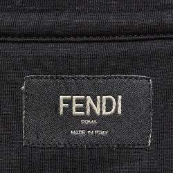 Pre Owned Fendi Black Monster Embroidered Cotton Jersey T-Shirt XL