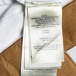 Fendi White FF Logo Patch Embroidered Cotton T-Shirt M