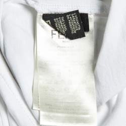 Fendi White FF Logo Patch Embroidered Cotton T-Shirt M