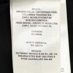 Pre Owned Fendi Black Cotton Monster Eye Patch Detail Crewneck T-Shirt L