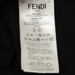 Pre Owned Fendi Black Cotton Monster Eye Patch Detail Crewneck T-Shirt L