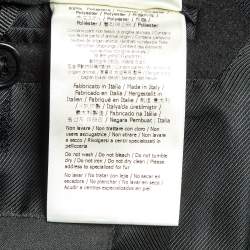 Pre Owned Fendi Black Wool Fur Collar Long Coat XXL