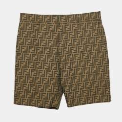 Fendi Brown Zucca Jacquard Cotton Blend Shorts S