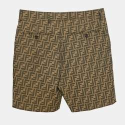 Fendi Brown Zucca Jacquard Cotton Blend Shorts S