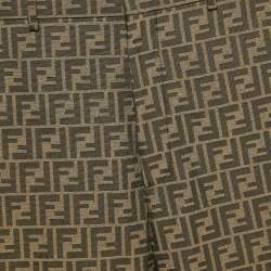 Fendi Brown Zucca Jacquard Cotton Blend Shorts S