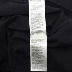 Pre Owned Fendi Navy Blue Cotton Knit Long Sleeve Polo Shirt M