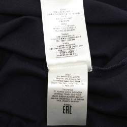 Pre Owned Fendi Navy Blue Cotton Knit Long Sleeve Polo Shirt M