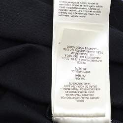 Pre Owned Fendi Navy Blue Cotton Knit Long Sleeve Polo Shirt M