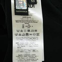 مملوكة مسبقًا Fendi Black Monster Eye Applique Jersey Crewneck T-Shirt L