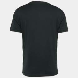 مملوكة مسبقًا Fendi Black Monster Eye Applique Jersey Crewneck T-Shirt L