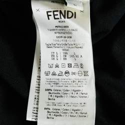 Fendi Black FF Karligraphy Embroidered Jersey Crew Neck T-Shirt L