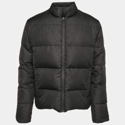 Fendi Black Logo Print Synthetic Reversible Puffer Jacket XL