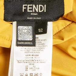 Fendi Black Logo Print Synthetic Reversible Puffer Jacket XL