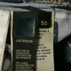 Fendi Blue Logo Fragment Print Silk Shorts L