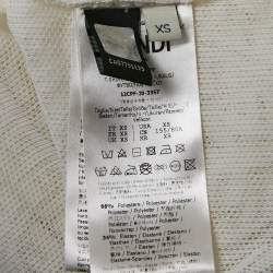 Fendi White FF Patterned Stretch Knit Half Sleeve T-shirt XS