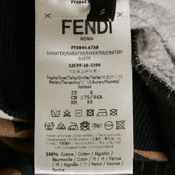 Fendi Brown Monogram Print Cotton Crewneck Sweatshirt S