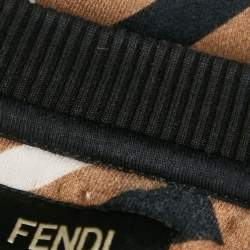 Fendi Brown Monogram Print Cotton Crewneck Sweatshirt S