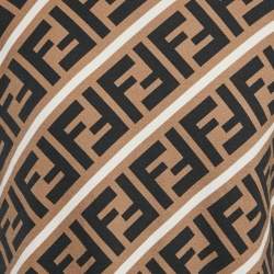 Fendi Brown Monogram Print Cotton Crewneck Sweatshirt S