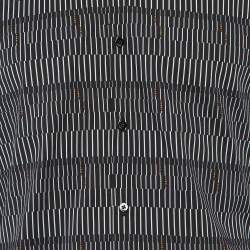 Pre Owned Fendi Black Stripe Print Cotton Long Sleeve Shirt M