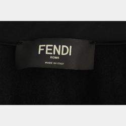 Fendi Black Nylon, Spandex Monster Zip-Up Jacket XXS