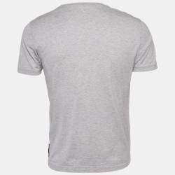 Pre Owned Fendi Grey Cotton Monster Eye Applique Detail T-Shirt M