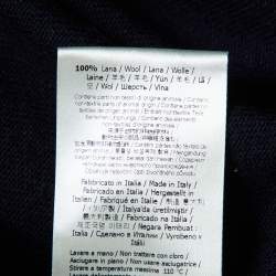 Fendi Navy Blue Wool Knit Monogram Pattern Detail Pullover L