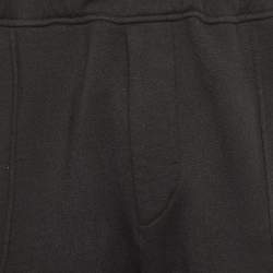 Fendi Black Wool Blend Knit Logo Tape Trimmed Trackpants M