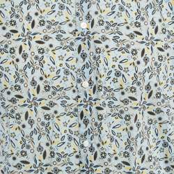 Pre Owned Fendi Blue Floral Print Cotton Button Front Shirt M