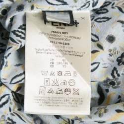 Pre Owned Fendi Blue Floral Print Cotton Button Front Shirt M