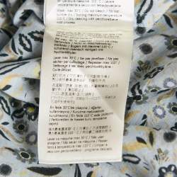 Pre Owned Fendi Blue Floral Print Cotton Button Front Shirt M