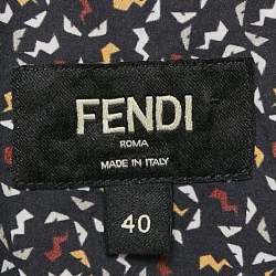 Fendi Multicolor Printed Cotton Button Front Shirt M