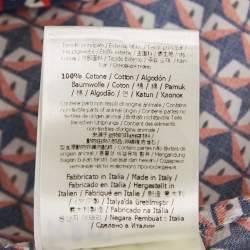 Pre Owned Fendi Blue/Red Geometric Print Cotton Long Sleeve Shirt M