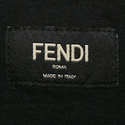 Fendi Black Monster Appliqued Cotton Crew Neck T-Shirt M
