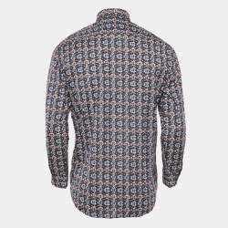 Pre Owned Fendi Blue Monster Print Cotton Long Sleeve Shirt L