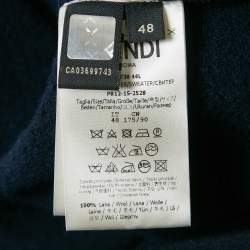 Pre Owned Fendi Navy Blue Detachable Tuft Logo Detail Hooded Sweatshirt M