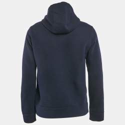 Pre Owned Fendi Navy Blue Detachable Tuft Logo Detail Hooded Sweatshirt M