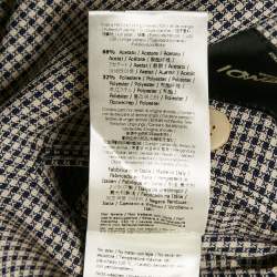 Fendi Blue/White Gingham Checks Crepe Peacoat M
