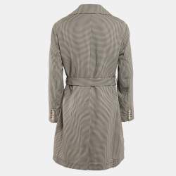 Fendi Blue/White Gingham Checks Crepe Peacoat M