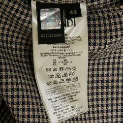 Fendi Blue/White Gingham Checks Crepe Peacoat M